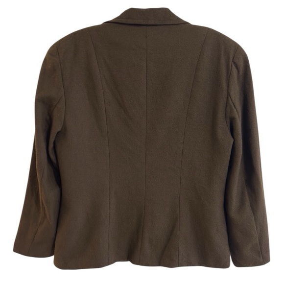 Rafaella 100%Wool Zip-Up Jacket Blazer Brown Size 10 - Picture 5 of 16
